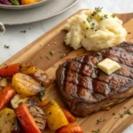 Perfectly Seared Chuck Eye Steak with Side Dishes