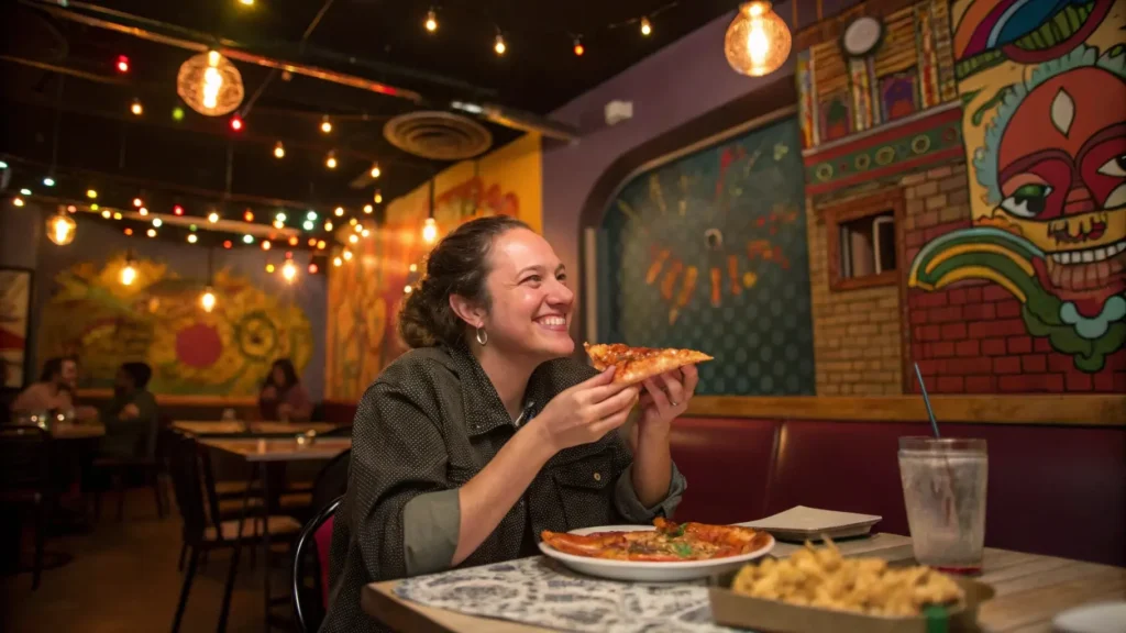 Cozy and welcoming interior of Funky Pickle Pizza