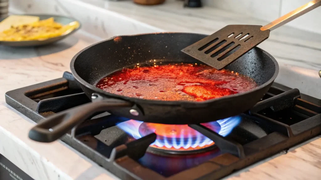 Hot Cast Iron Skillet Ready for Chuck Eye Steak