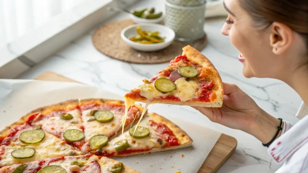 Why do people eat pickles with pizza?